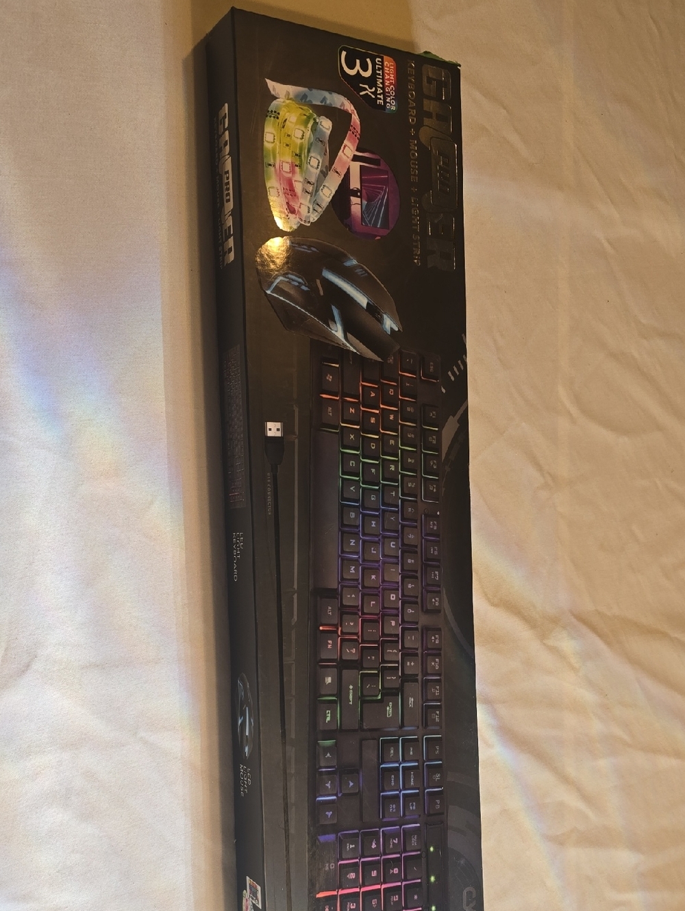3-in-1 RGB Gaming Keyboard, Mouse & Headset Combo - Black